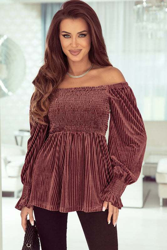 All About The Glow Ribbed Velvet Top
