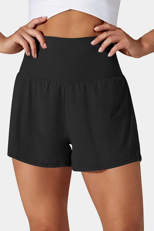 Pocketed Wide Waistband Activewear Shorts