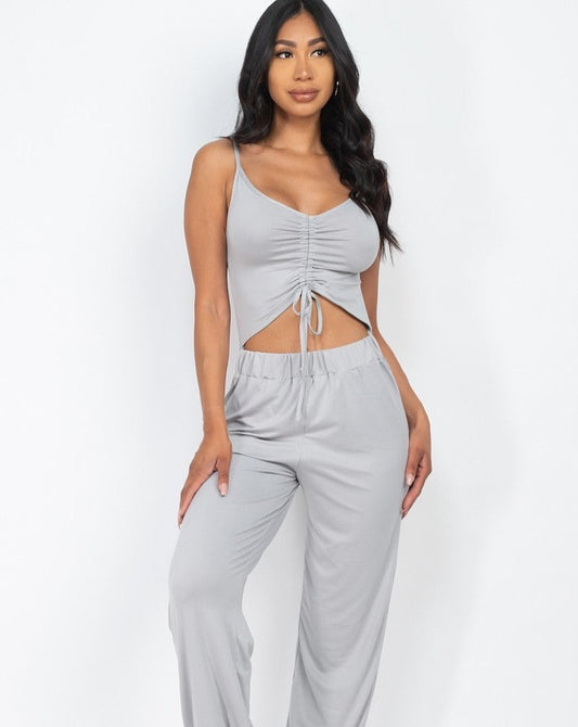 Front Ruched Loungewear Jumpsuit
