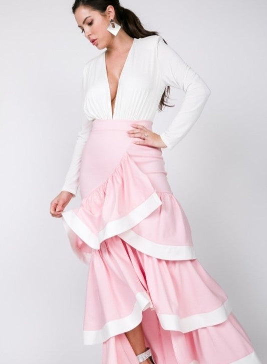 Rosy Babe Ruffle Maxi Skirt