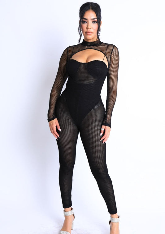 Touch Me Right Mesh Jumpsuit
