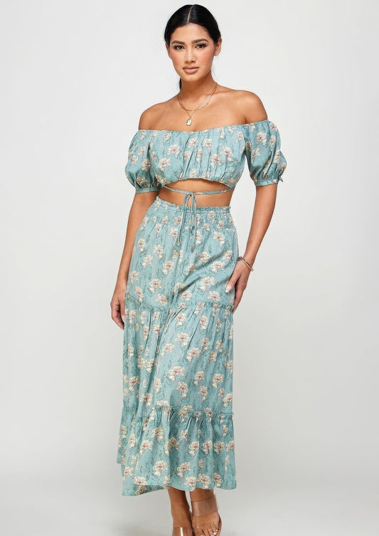 Need You Most Floral Off Shoulder Matching Set