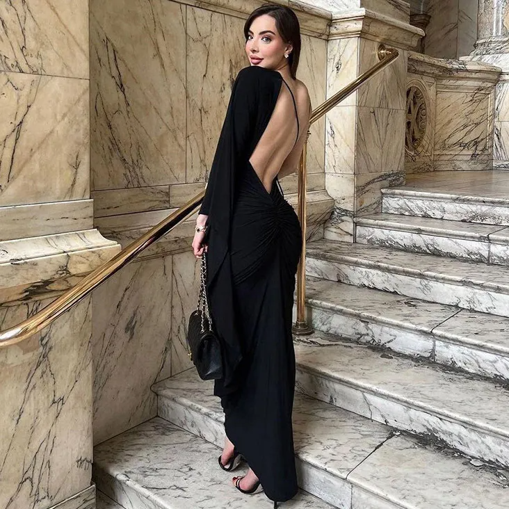 The Glamour Backless Maxi Dress
